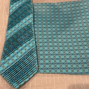 Elegant Teal Patterned Pletead Tie